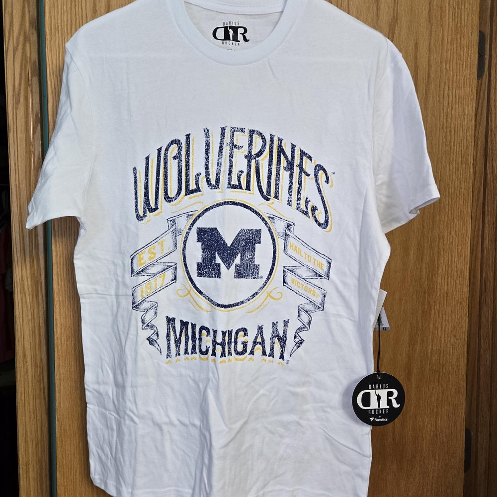 Fanatics White Wolverines Michigan Tee